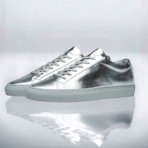 Woman by Common Projects Achilles Low Silver Sneakers Size 7/37